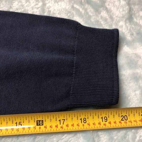 Puma Navy & Olive Green Striped Quarter Zip Long Sleeve Pullover Sweater XL - Picture 6 of 8